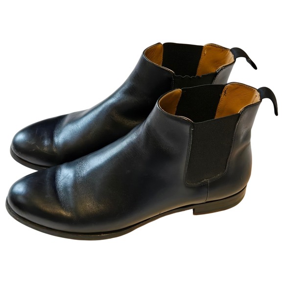 Quero Handmade Spain Black Leather Chelsea Boots Mens US 9.5 EU 41 Pull On
